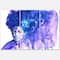 Designart - Glorious Blue Portrait of African American Woman - Modern Canvas Wall Art Print